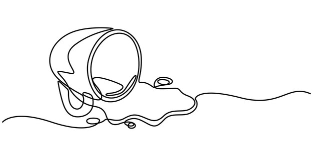 Eine Tasse Getränk kontinuierlich eine Linie Zeichnung Vektor-Illustration Kaffee oder Tee spritzt aus der