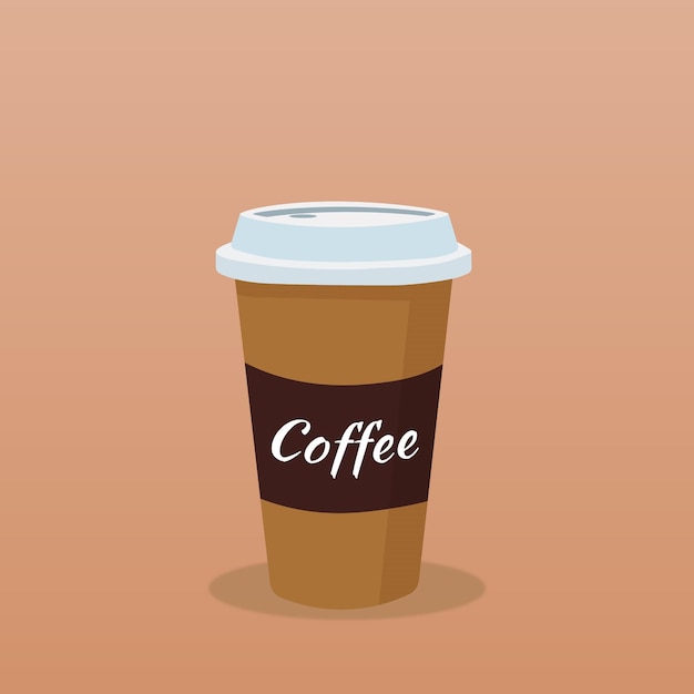 Eine Tasse Kaffee im flachen Stil