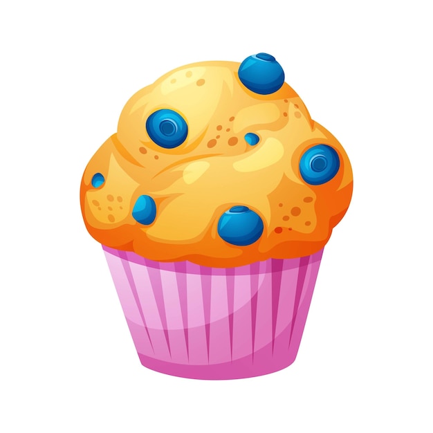Eine Tasse Muffin mit Blaubeerbelag