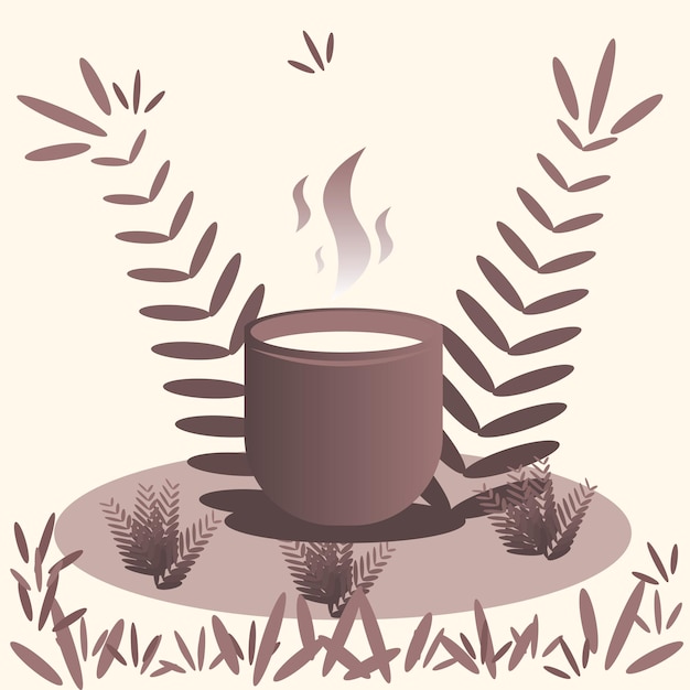 Eine Tasse Tee für Hygge-Lifestyle-Illustration