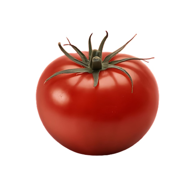 eine Tomate, die auf einem weißen Hintergrund ist