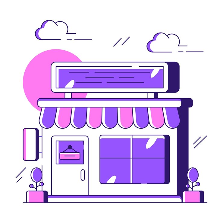 Vektor eine trendige design-illustration eines ladens