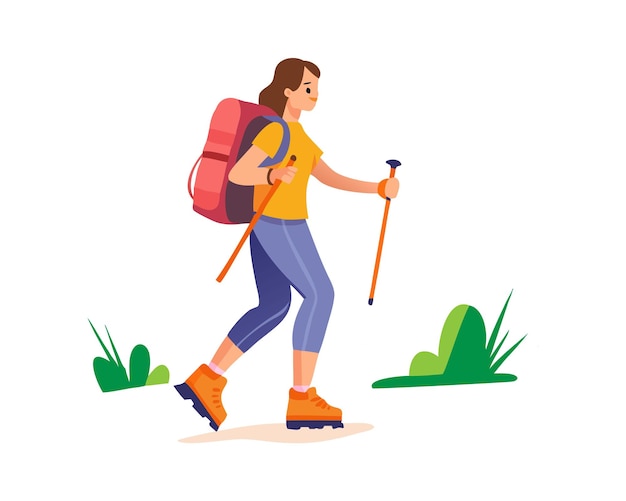 Eine Wandernde Frau in der Natur