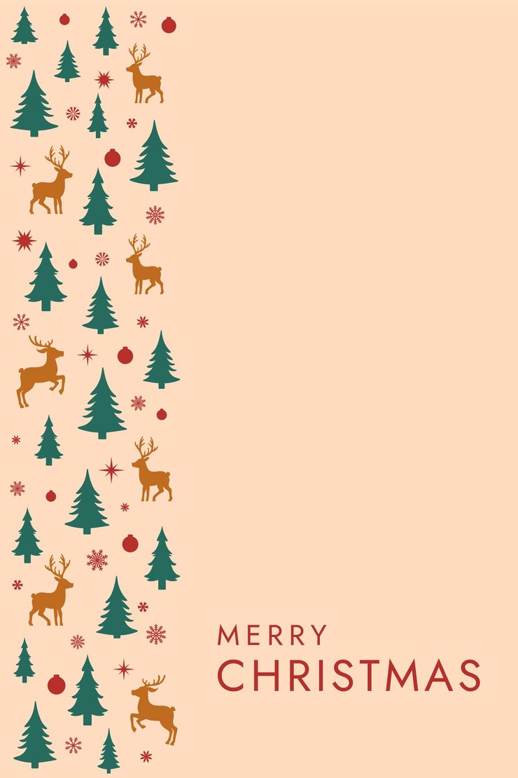Vektor eine weihnachtskarte mit einem hirsche oben drauf