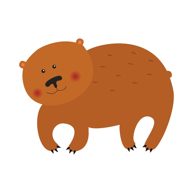 Eine zeichentrickillustration eines braunbären