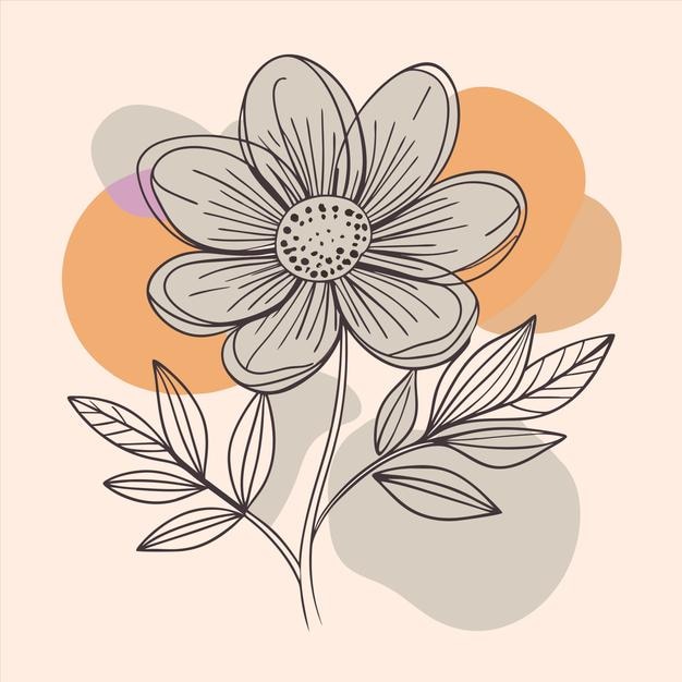 eine Zeichnung einer Blume, auf der das Wort blume steht
