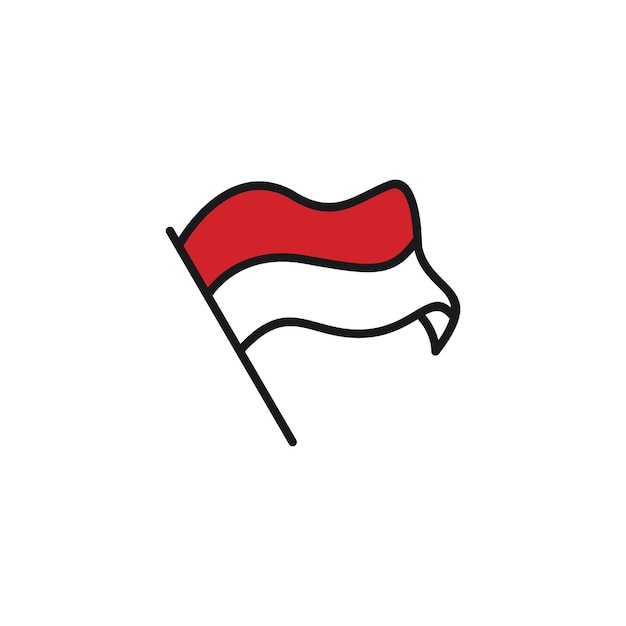 Eine zeichnung einer flagge mit der flagge indonesiens