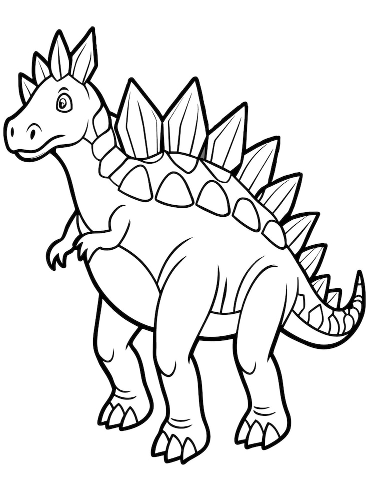Vektor eine zeichnung eines dinosauriers mit einem schwarzen umriss