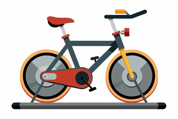 Vektor eine zeichnung eines fahrrads mit einem roten lenker