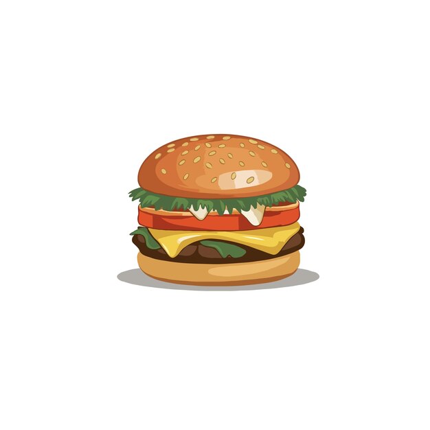 Eine Zeichnung eines Hamburgers mit den Wörtern Burger darauf Vektor