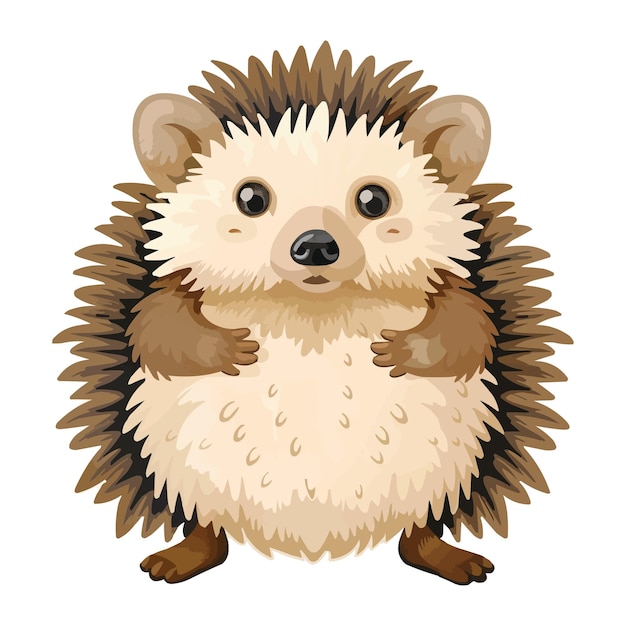 eine Zeichnung eines Igel, der ein braunes Gesicht hat