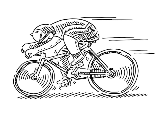 Eine zeichnung eines mannes auf einem fahrrad mit der nummer 1 darauf