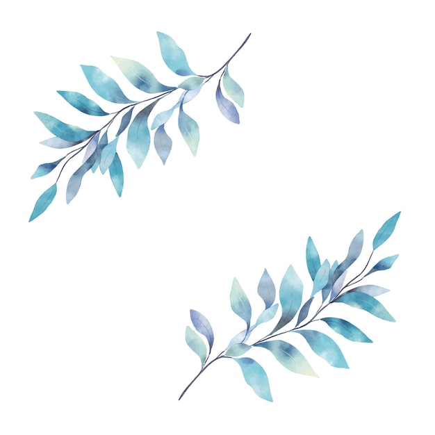 Eine Zeichnung von Blättern und Zweigen mit den Wörtern " blau " und " das Wort " auf der Unterseite.