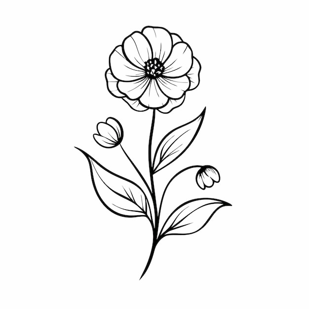 eine Zeichnung von Blumen mit zwei verschiedenen Farben