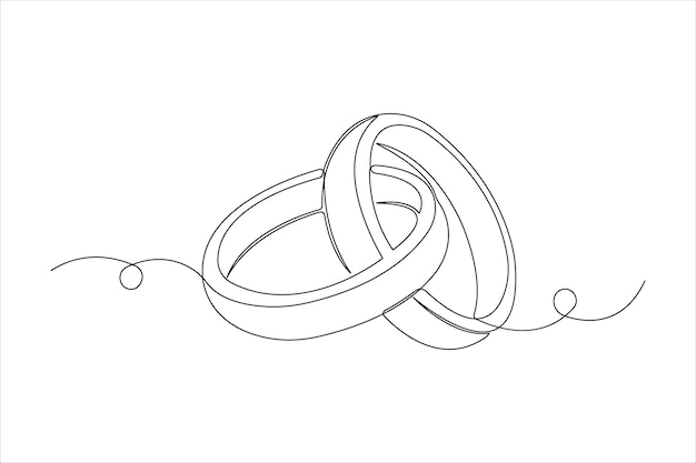 eine Zeichnung von einem Paar Ringe, die Ringe sagen