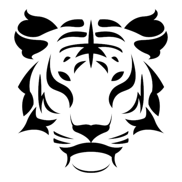 einfache abstrakte Tigerkopf-Logo-Vektor ikonische Illustration