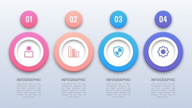 Einfache bunte kreise infographic mit wahlen