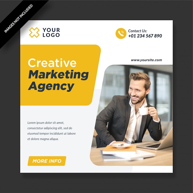 Einfache elegante agentur für kreatives marketing für social media post