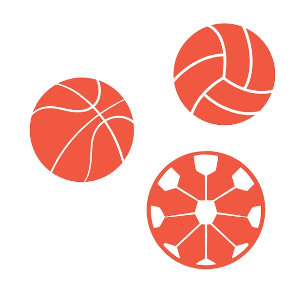 Vektor einfache flache elegante fußball volleyball basketball logo vektor illustration zeichen