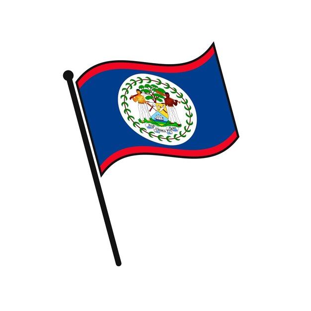 Einfache flagge belize-symbol isoliert auf weißem hintergrund