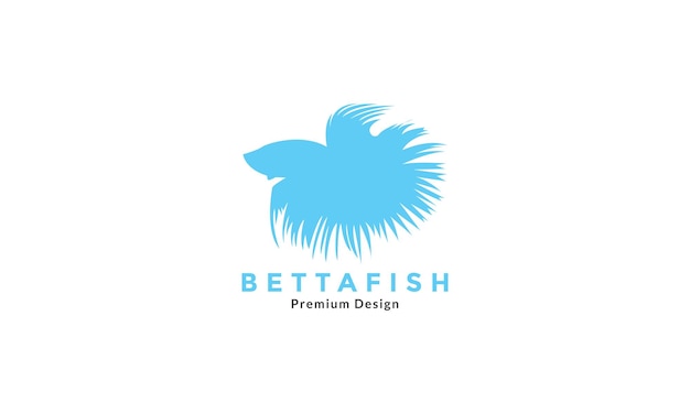 Einfache Form blauer Beta-Fisch Logo Vektor Icon Symbol Grafik Design Illustration