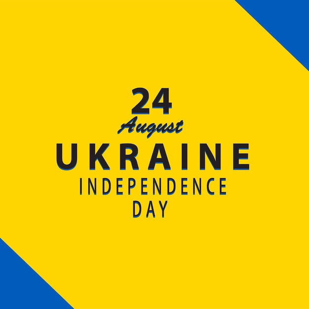 Einfache grüße zum unabhängigkeitstag der ukraine vom 24. august mit gelbem hintergrund