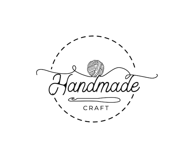 Einfache handgemachte crafting-logo-design-vorlage