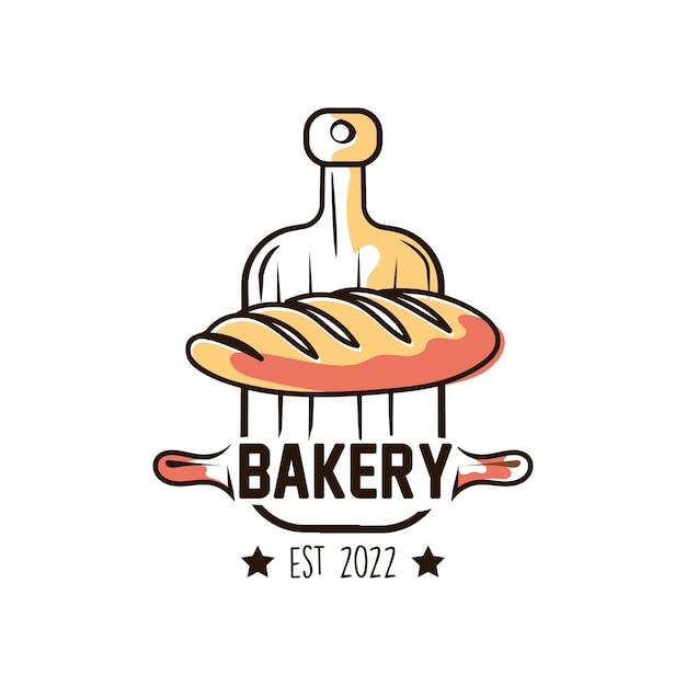 Einfache handgezeichnete bäckerei-logo-cliparts