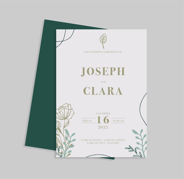 Einfache Hochzeitseinladungsvorlage