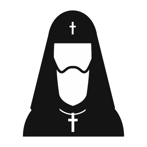 Vektor einfache ikone des christlichen russischen priesters porträt des orthodoxen bischofs, einzelne illustration