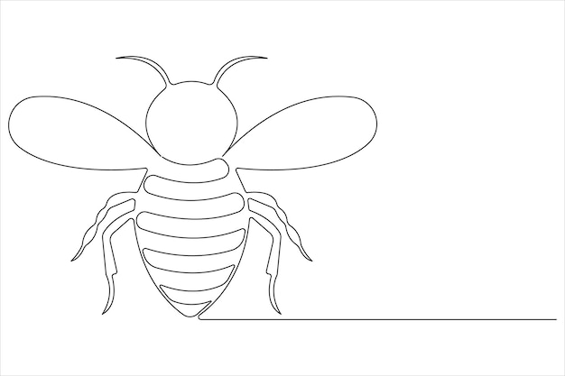 Vektor einfache illustration der form der honigbiene kontinuierlich eine linie kunst biene umriss vektor