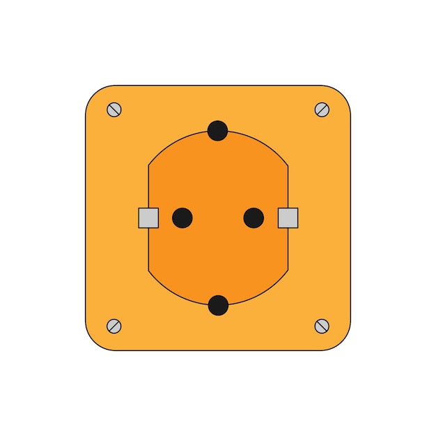 Vektor einfache illustration des steckdosenstecker-symbols isoliert auf dem hintergrund flacher stil