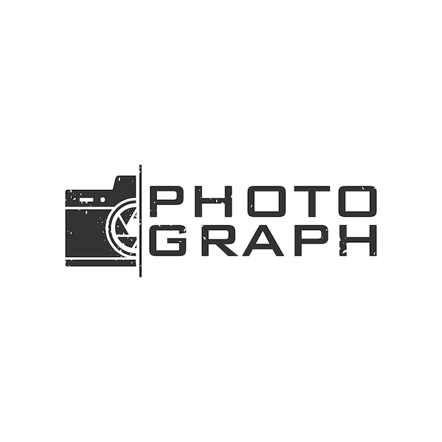 Einfache kamera fotografie logo design vektor vintage-stil