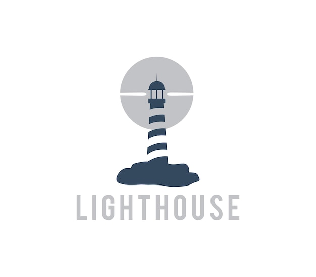 Einfache leuchtturm-logo-design-vorlage