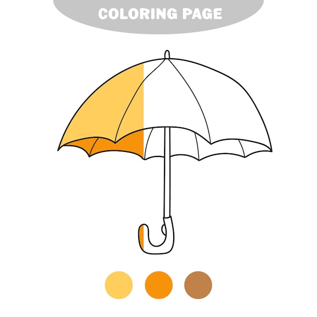 Einfache malvorlagen illustration schwarz-weiß-regenschirm für malbuch