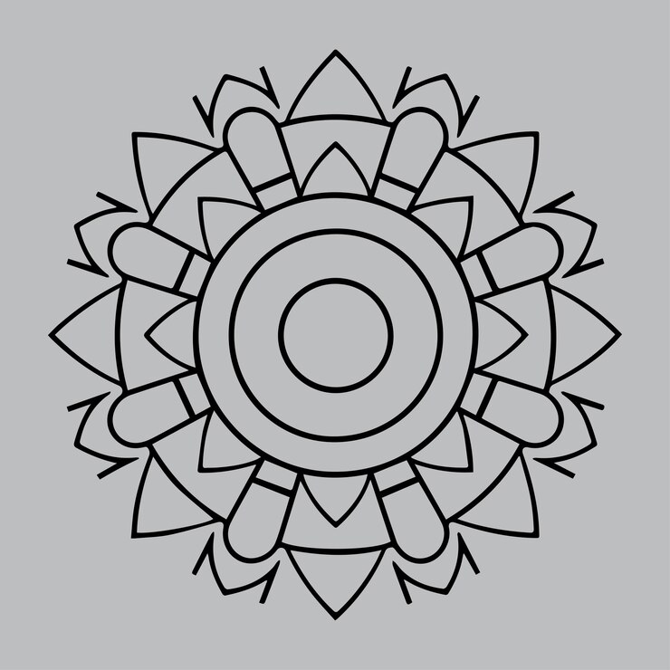 Vektor einfache mandala-farbblätter für erwachsene und kinder einfache schwarz-weiß-mandalas