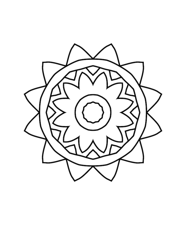 Vektor einfache mandala-zeichnung