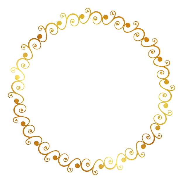 Einfache, nahtlose vektor-gold-gold-kreis-handzeichnung, skizze, blumenrand