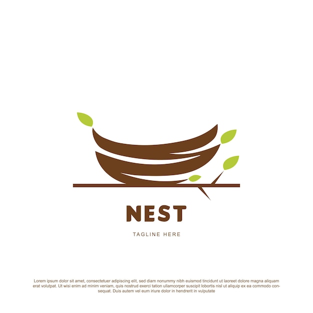 Einfache nest-logo-design-vektor-illustration