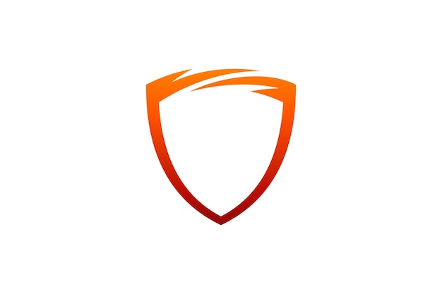 Einfache, orangefarbene logo-vorlage mit farbverlauf des schildes