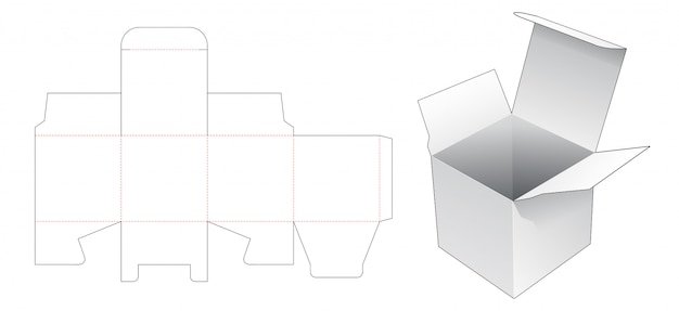 Einfache quadratische Verpackungsbox gestanzte Vorlage