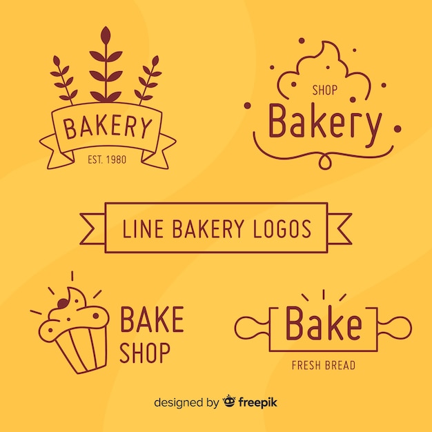 Einfache sammlung von bäckerei-logos