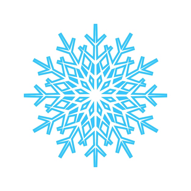 Vektor einfache schneeflocke aus blauen linien festliche dekoration für neujahr und weihnachten symbol des winterelements für design vektorillustration