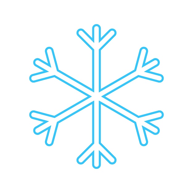 Vektor einfache schneeflocke aus blauen linien festliche dekoration für neujahr und weihnachten symbol des winterelements für design vektorillustration