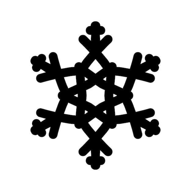 Einfache Schneeflocke Symbol Vektor flach einzelne schwarze Farbe isoliert auf weißem Weihnachten