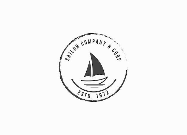 Einfache Segelyacht Silhouette Logo Design Inspiration