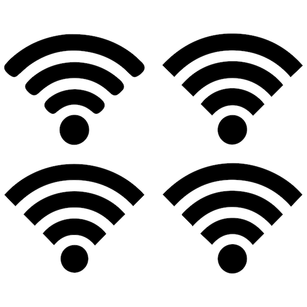 Einfache Silhouette WiFi-Symbol auf weißem Hintergrund