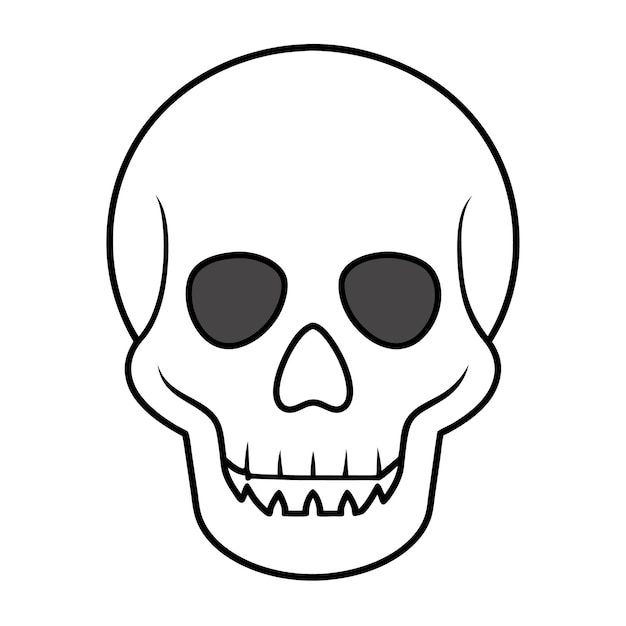Einfache Skull-Vektor-Kunstillustration