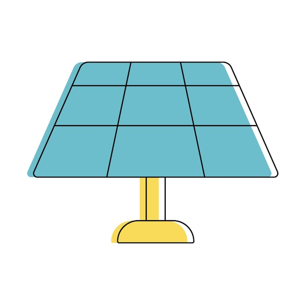 Einfache solarpanel-illustration. symbol für erneuerbare und alternative sonnenenergie.