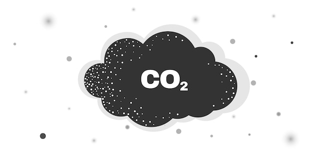 Vektor einfache symbolillustration der co2-wolke